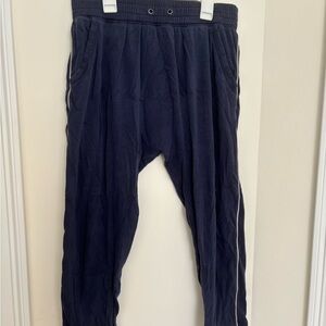 Women’s Navy Blue Cropped Jogger Pants